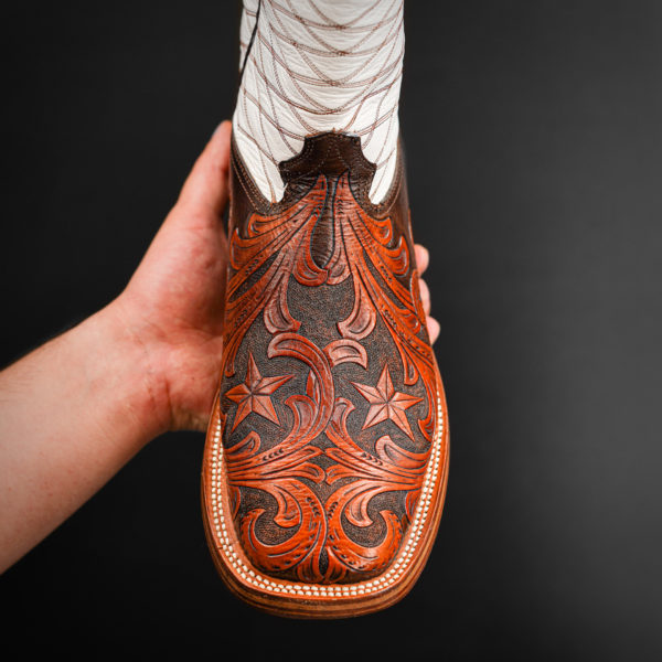 Genuine Hand Tooled - Square Toe (Made In USA) - Image 2