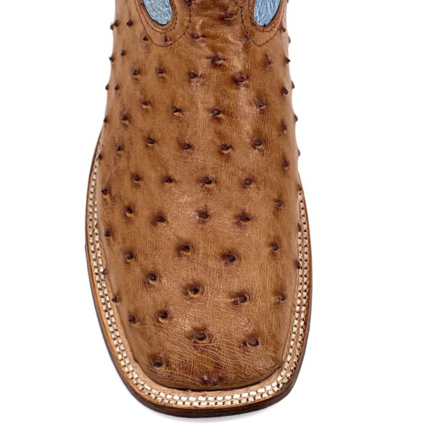 Genuine Honey Full Quill Ostrich - Square Toe (Made In USA) - Image 2