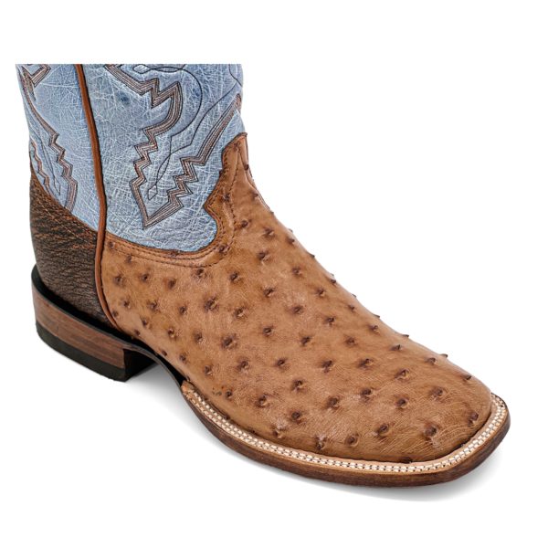 Genuine Honey Full Quill Ostrich - Square Toe (Made In USA) - Image 3