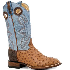 Genuine Honey Full Quill Ostrich - Square Toe (Made In USA)