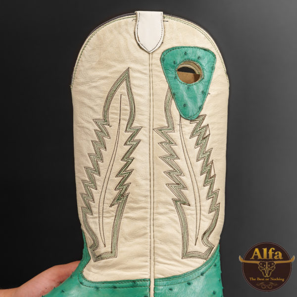 Genuine Turquoise Full Quill Ostrich - French Toe - Image 3