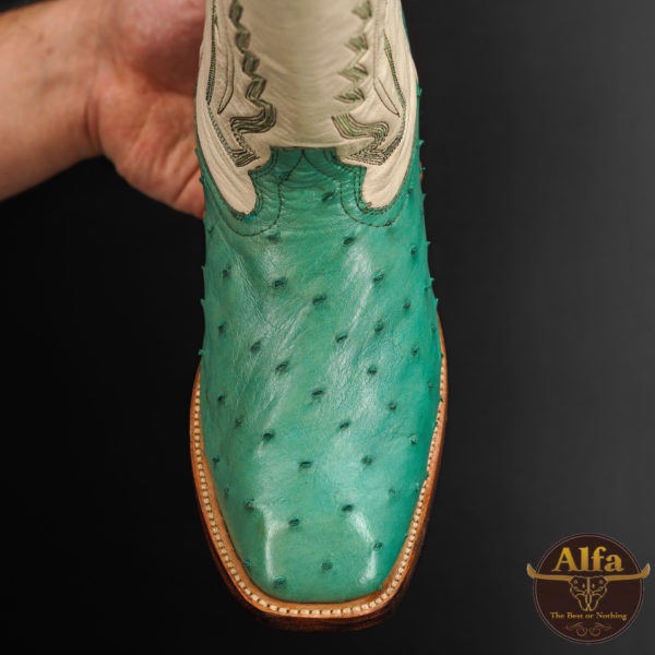 Genuine Turquoise Full Quill Ostrich - French Toe - Image 2