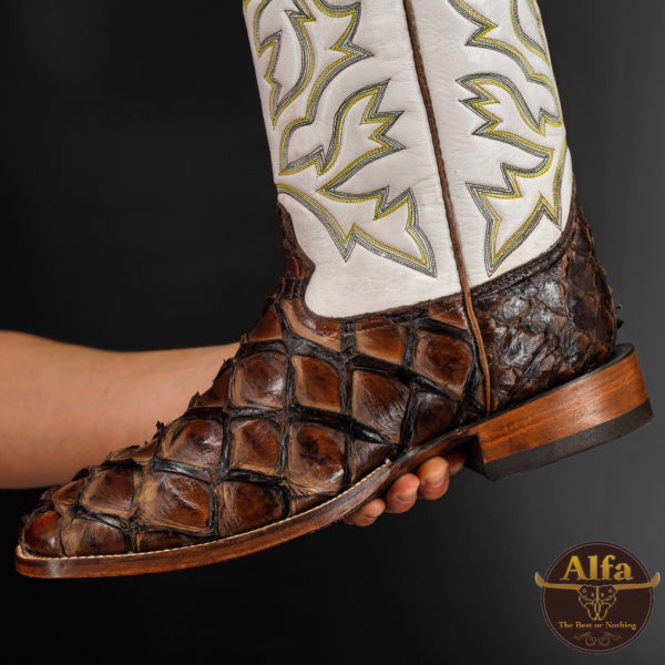 Genuine Brown Pirarucu - Square Toe