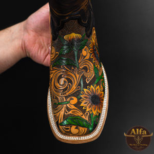 Genuine Sunflower Hand Tooled - Square Toe (Made In USA)