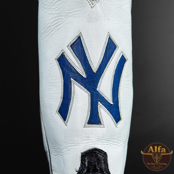 Genuine Navy "Yankees" Pirarucu - Square Toe (Made In USA) - Image 4