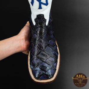 Genuine Navy "Yankees" Pirarucu - Square Toe (Made In USA)