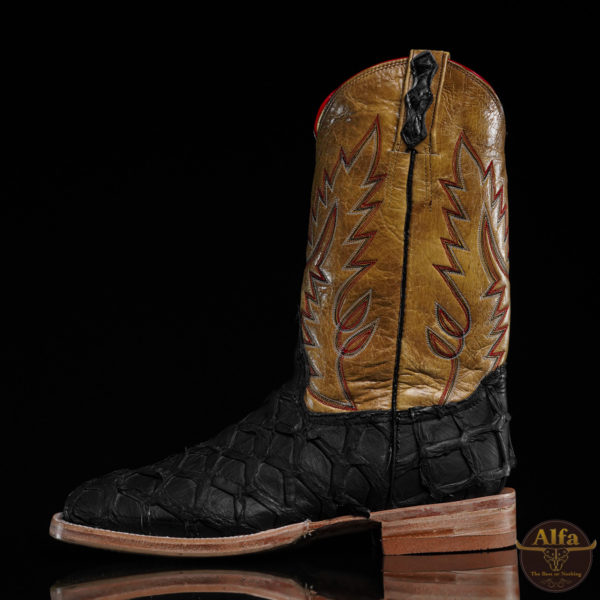 Genuine Black Pirarucu - Square Toe (Made In USA) - Image 3