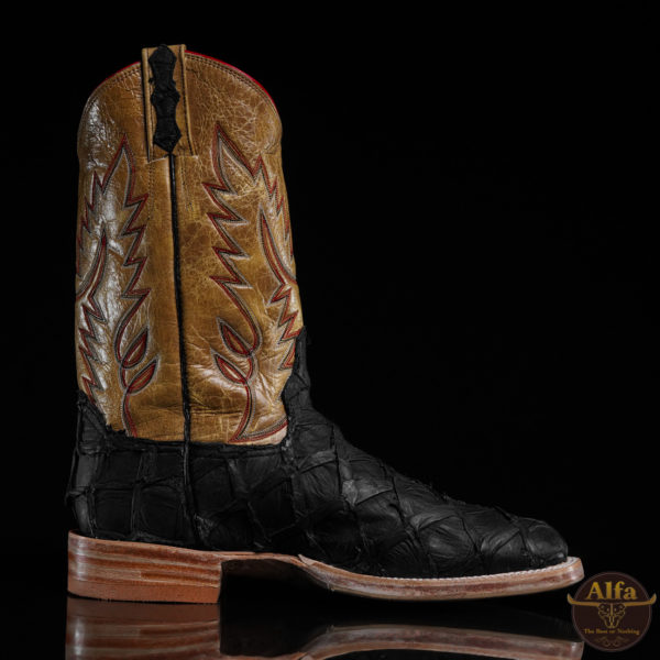 Genuine Black Pirarucu - Square Toe (Made In USA) - Image 2