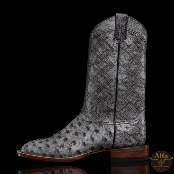 Genuine Black Rio Full Quill Ostrich - Square Toe (Made In USA) - Image 3