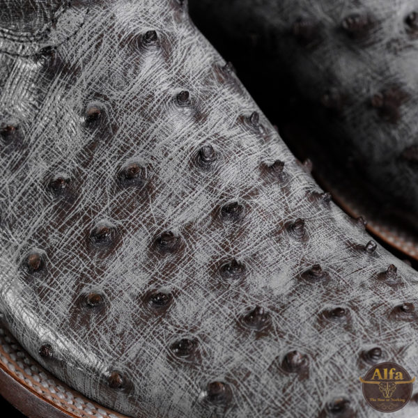 Genuine Black Rio Full Quill Ostrich - Square Toe (Made In USA) - Image 4