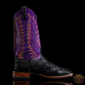 Genuine Black Pirarucu - Square Toe (Made In USA)