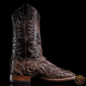 Genuine Brown Pirarucu - Square Toe (Made In USA)