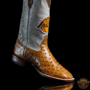 Genuine Honey Full Quill Ostrich - Square Toe