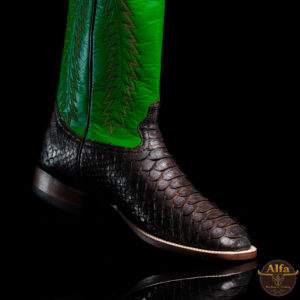 Genuine Brown Python - Square Toe (Made In USA)