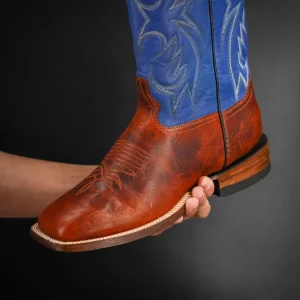 Genuine Cognac Cowhide - Square Toe (Made In USA)