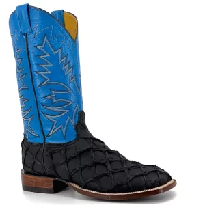 Genuine Black Pirarucu - Square Toe (Made In USA)