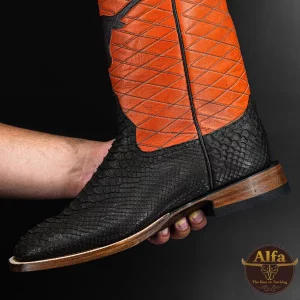 Genuine Brown Python - Square Toe (Made In USA)