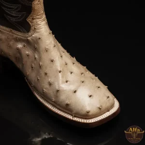 Genuine Mink Full Quill Ostrich - Square Toe (Made In USA)