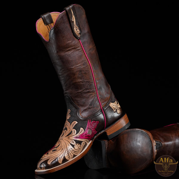 Genuine Hand Tooled - Square Toe (Made In USA) - Image 2