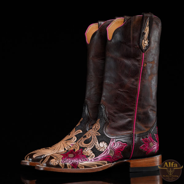 Genuine Hand Tooled - Square Toe (Made In USA) - Image 3