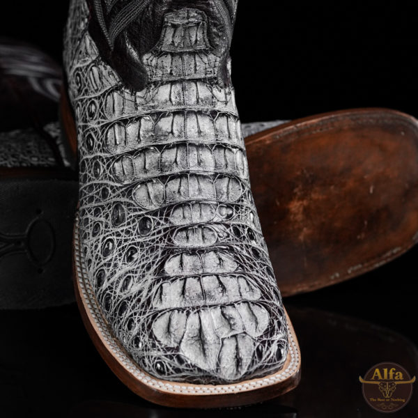 Genuine Natural Caiman Neck - Square Toe (Made In USA) - Image 2