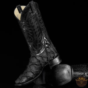 Genuine Black Pirarucu - Square Toe (Made In USA)