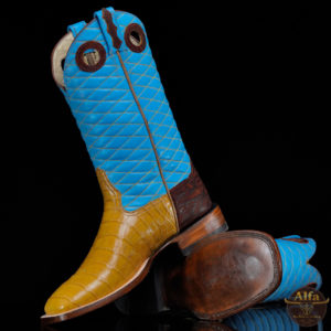 Genuine Honey American Alligator Belly - Square Toe (Made In USA)