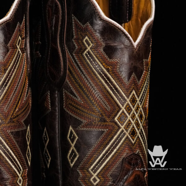 Men’s Handmade Chocolate Brown Fish Scale – Square Toe - Image 3