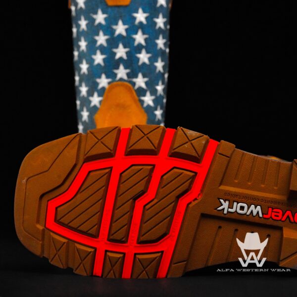 Men’s Handmade Tan USA Cowhide Steel Toe – Square Toe - Image 4