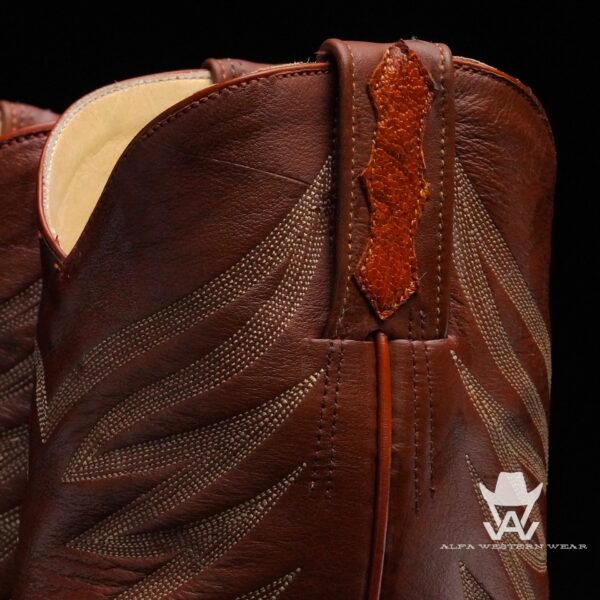 Genuine Cognac Full Quill Ostrich - Square Toe (Made In USA) - Image 3