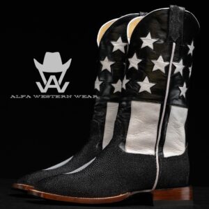 Genuine Black Stingray - Square Toe (Made In USA)