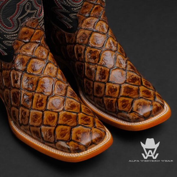 Men’s Handmade Honey Fish Scale – Square Toe - Image 2