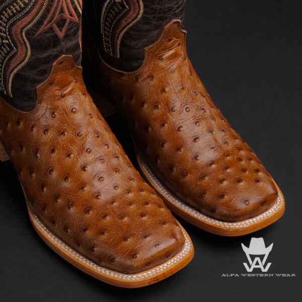 Men’s Handmade Honey Ostrich – Square Toe - Image 2