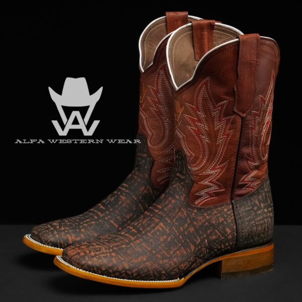 Men’s Handmade Cognac Elephant – Square Toe