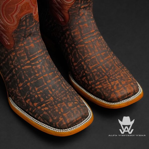 Men’s Handmade Cognac Elephant – Square Toe - Image 2