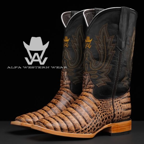 Men’s Handmade Orix Caiman Belly – Square Toe