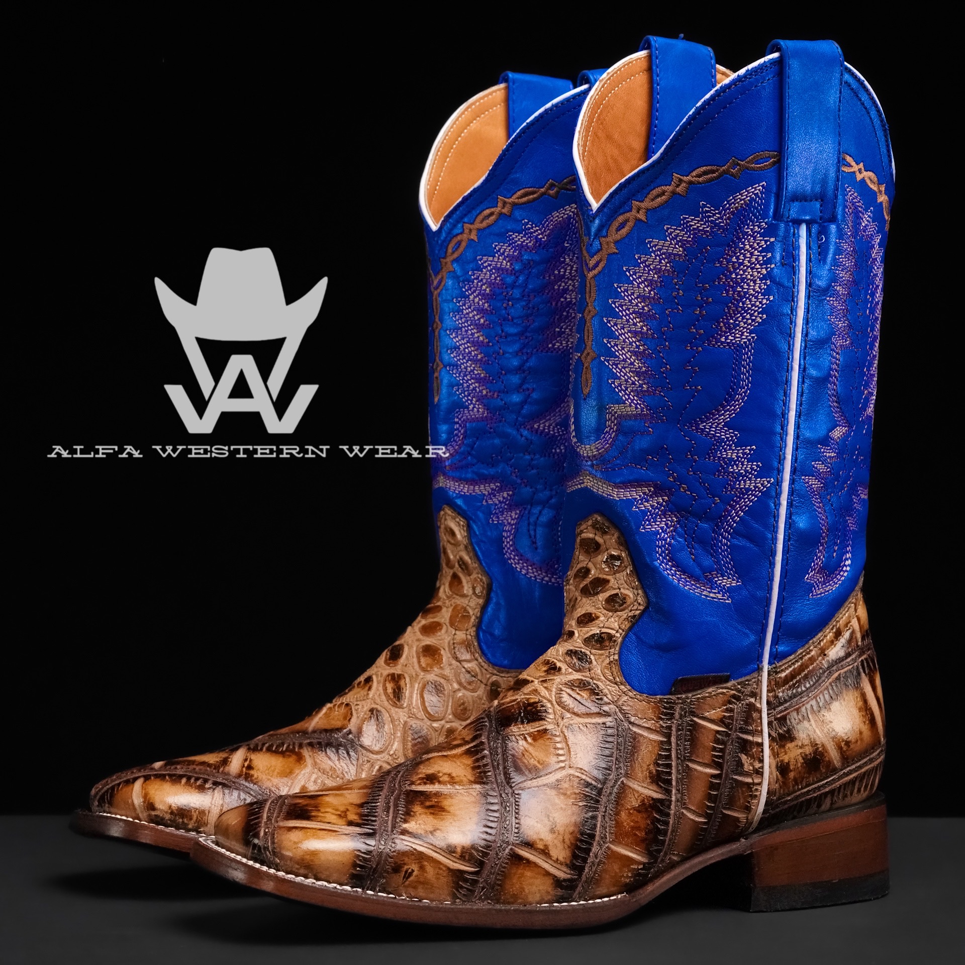 Men’s Handmade Honey American Alligator – Square Toe