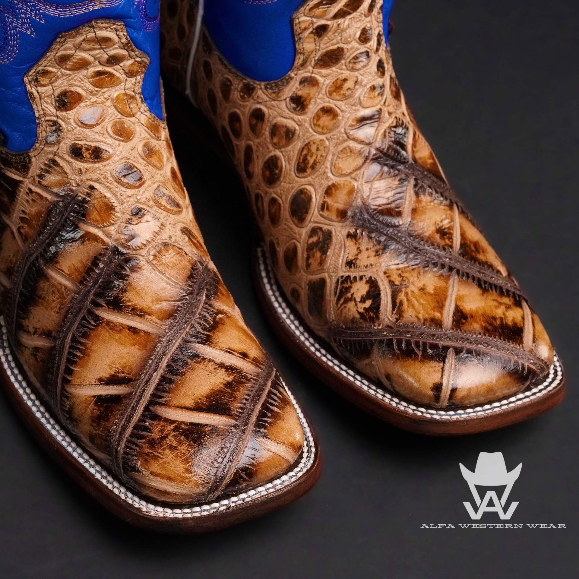Men’s Handmade Honey American Alligator – Square Toe - Image 2