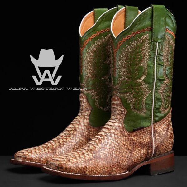 Men’s Handmade Natural Python – Square Toe