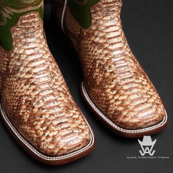Men’s Handmade Natural Python – Square Toe - Image 2
