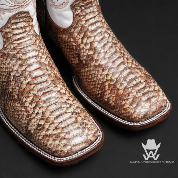 Men’s Handmade Natural Python – Square Toe - Image 2