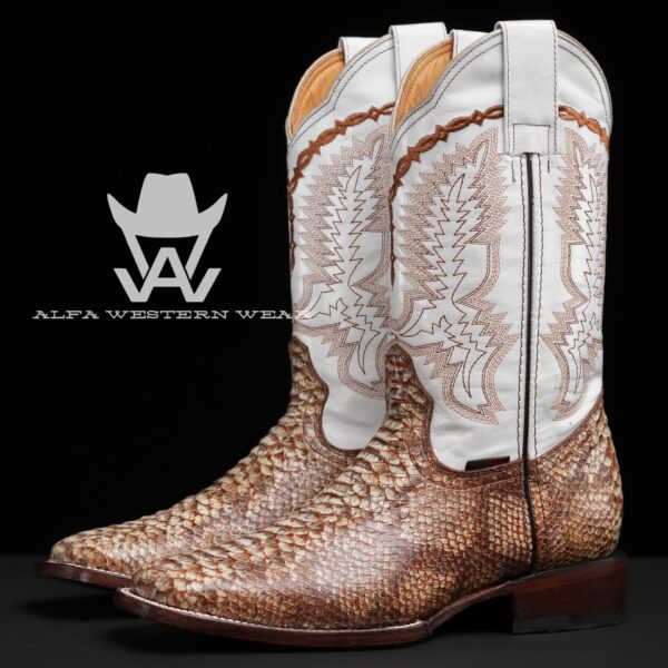 Men’s Handmade Natural Python – Square Toe
