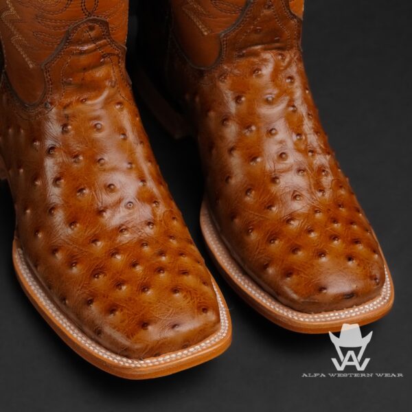 Men’s Handmade Honey Ostrich – Square Toe - Image 2
