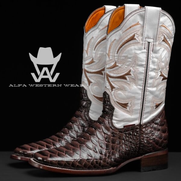Men’s Handmade Chocolate Brown Python – Square Toe
