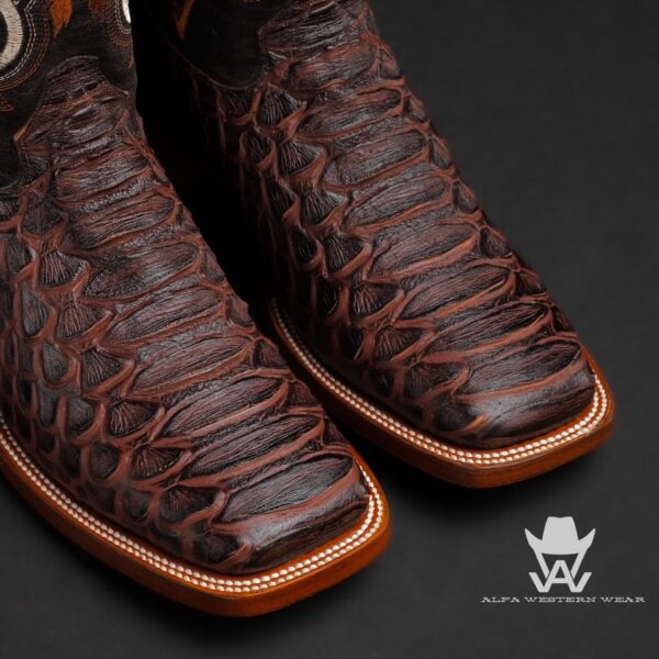 Men’s Handmade Brown Python – Square Toe - Image 2