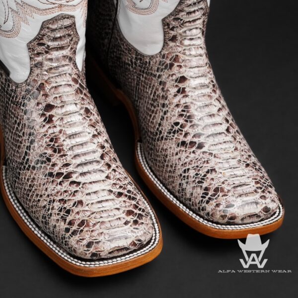 Men’s Handmade Natural Python – Square Toe - Image 2