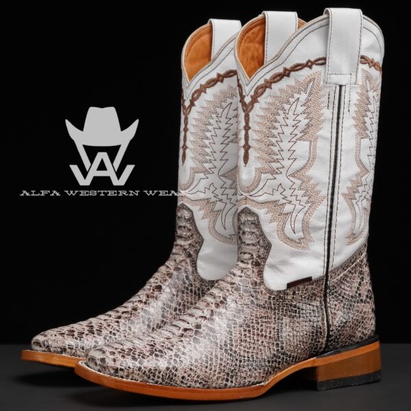 Men’s Handmade Natural Python – Square Toe