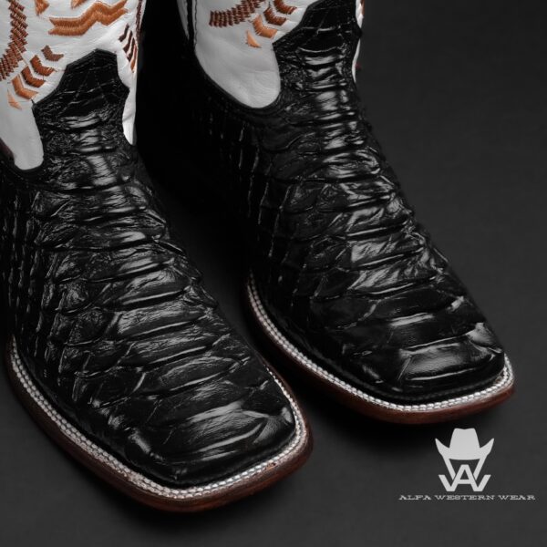 Men’s Handmade Black Python – Square Toe - Image 2