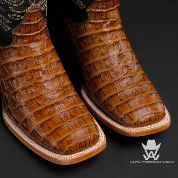 Men’s Handmade Honey Caiman Horn Back – Square Toe - Image 2