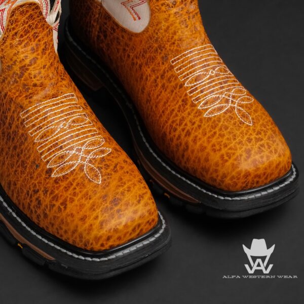 Men’s Handmade Honey Bull Hide Steel Toe – Square Toe - Image 2